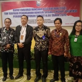 Rapat Evaluasi Rencana Aksi Daerah (RAD) Tim Terpadu Penanganan Konflik Sosial tingkat Provinsi Periode Pelaporan Target B.08 Tahun 2019