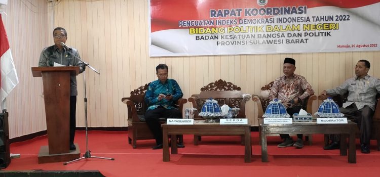 Upayakan Peningkatan IDI Sulbar, Kesbangpol gelar Rapat Koordinasi penguatan indeks demokrasi Indonesia Tahun 2022