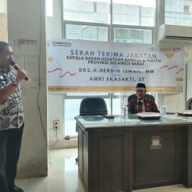 Sertijab Kepala Badan Kesbangpol Sulbar, Amri Ekasakti berkomitmen untuk memberikan yang terbaik