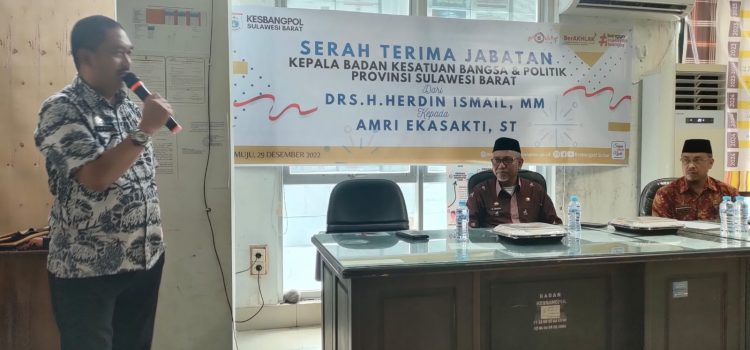 Sertijab Kepala Badan Kesbangpol Sulbar, Amri Ekasakti berkomitmen untuk memberikan yang terbaik