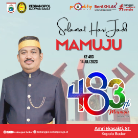 Selamat Hari Jadi Mamuju Ke 483, 14 Juli 2023