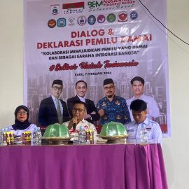 Badan Kesbangpol dan Dispora Sulbar hadiri Deklarasi Pemilu Damai BEM Nusantara se-Sulbar