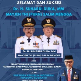 Suhardi Duka dan Salim S. Mengga Resmi Pimpin Sulbar, Berkomitmen Wujudkan Pembangunan Berkelanjutan Suhardi Duka dan Salim S. Mengga Resmi Pimpin Sulbar, Berkomitmen Wujudkan Pembangunan Berkelanjutan
